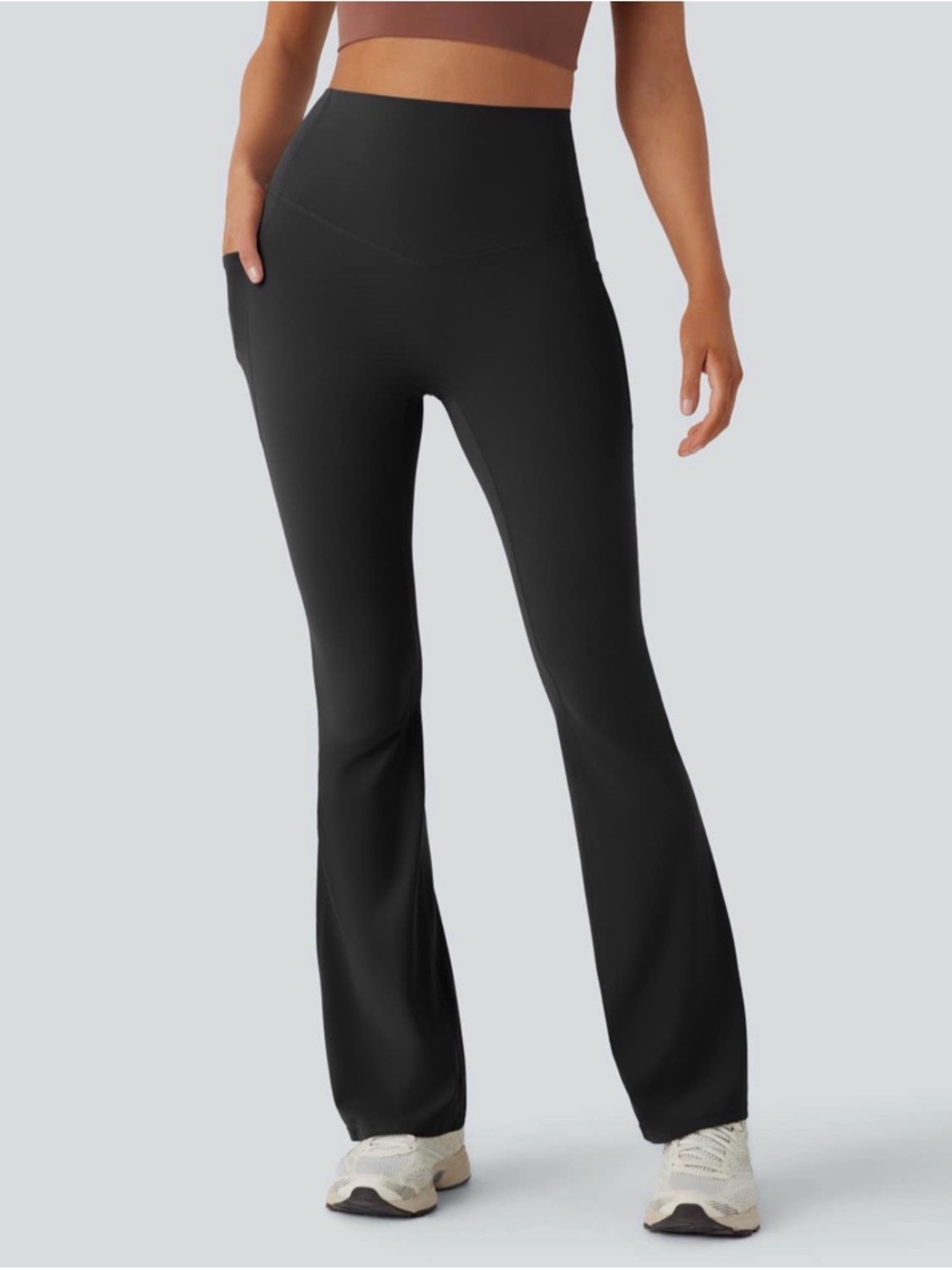 HALARA High-Waist Black Flare Leggings for Women